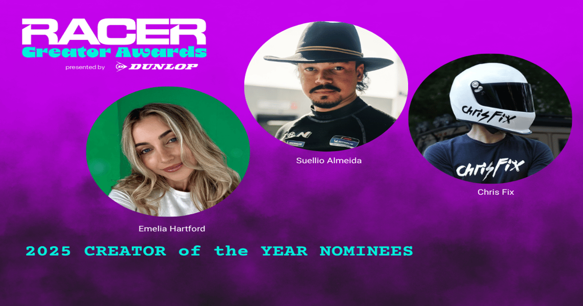 Announcing the final three nominees for the RACER Creator Awards ...